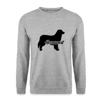 Hovawart - Unisex Pullover - Weißgrau meliert - Vorne - Alina (178cm) & Michal (187cm)