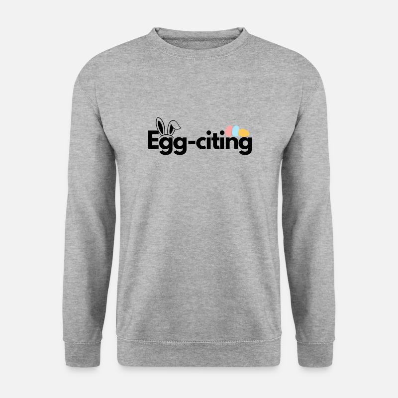 Egg-citing - Unisex Pullover - Weißgrau meliert