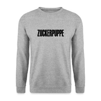 Zuckerpuppe - Unisex Pullover - Weißgrau meliert - Vorne - Alina (178cm) & Michal (187cm)