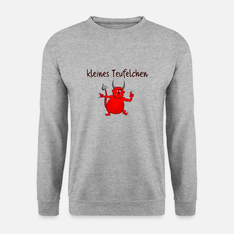 kleines Teufelchen - Unisex Pullover - Weißgrau meliert