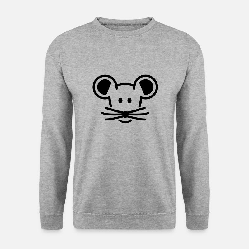 Maus - Unisex Pullover - Weißgrau meliert