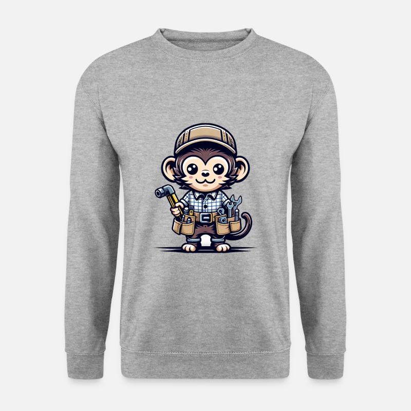 Cute Monkey Craftsman - Unisex Sweatshirt - salt & pepper