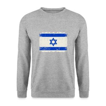 Israël - Sweat-shirt Unisexe - gris chiné - Devant - Alina (178cm) & Michal (187cm)