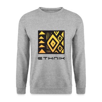 Afrique Ethnique africa - Sweat-shirt Unisexe - gris chiné - Devant - Alina (178cm) & Michal (187cm)