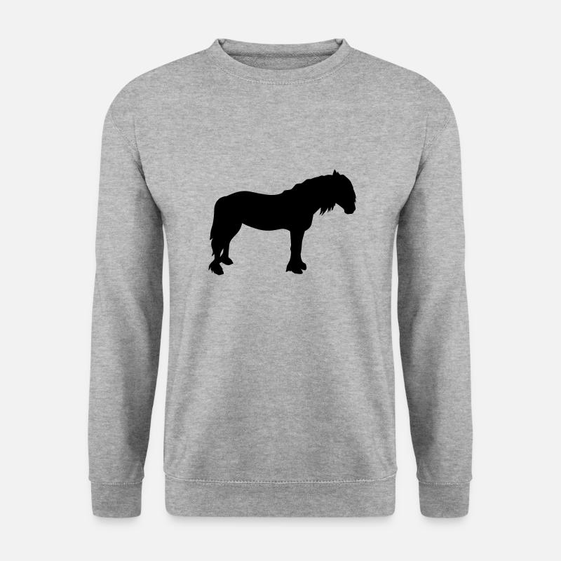Pferd - Unisex Pullover - Weißgrau meliert