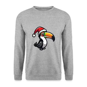 Toucan Bird Christmas - Unisex Sweatshirt - salt & pepper - Front - Alina (178cm) & Michal (187cm)