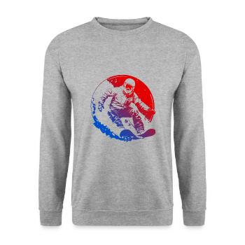 Snowboarding Silhouette Colorful - Unisex Sweatshirt - salt & pepper - Front - Alina (178cm) & Michal (187cm)