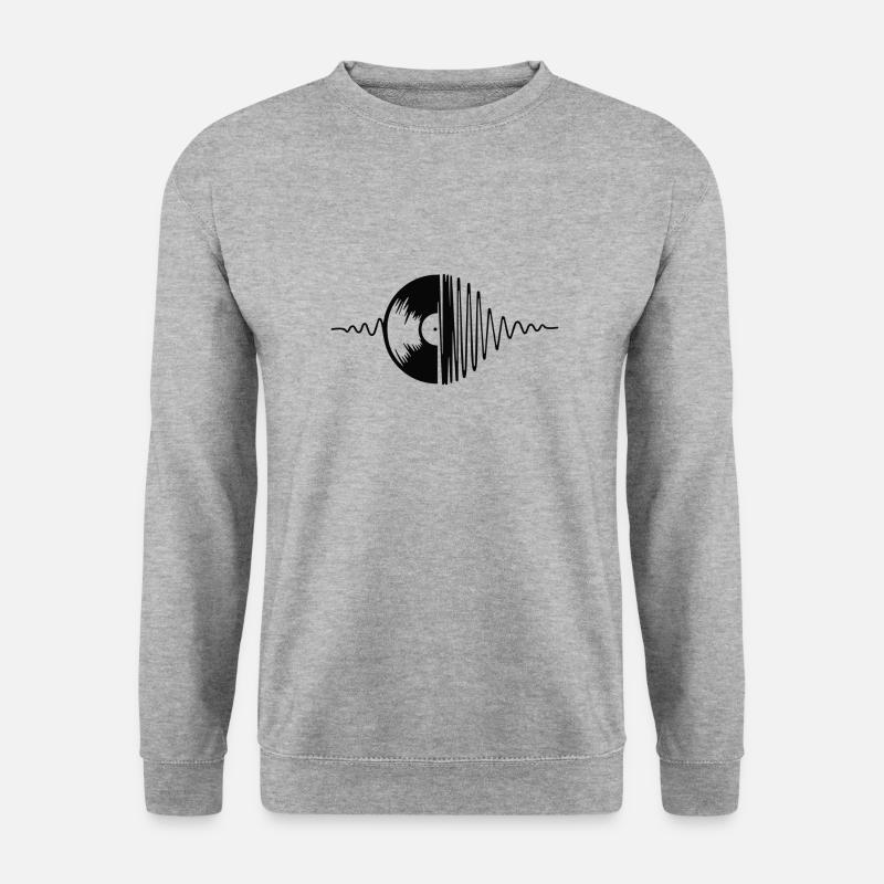 Schallplatten Design - Unisex Pullover - Weißgrau meliert