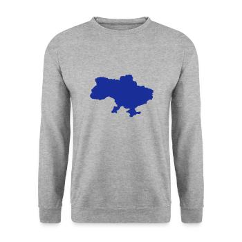 Ukraine - Unisex Pullover - Weißgrau meliert - Vorne - Alina (178cm) & Michal (187cm)