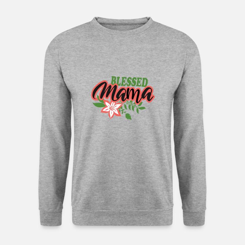 Blessed mama - Unisex Pullover - Weißgrau meliert