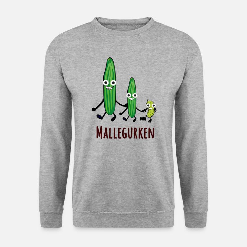 gurken familie,gurken,gurke, mallegurken - Unisex Pullover - Weißgrau meliert