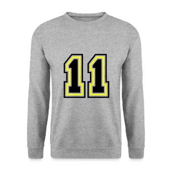11 symbole de nombre - Sweat-shirt Unisexe - gris chiné - Devant - Alina (178cm) & Michal (187cm)