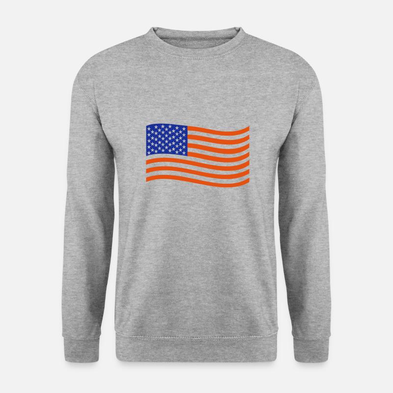 USA - Unisex Pullover - Weißgrau meliert