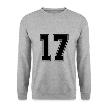 17 nombre de maillots - Sweat-shirt Unisexe - gris chiné - Devant - Alina (178cm) & Michal (187cm)