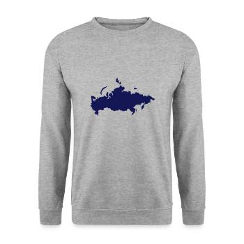 Russland - Unisex Pullover - Weißgrau meliert - Vorne - Alina (178cm) & Michal (187cm)