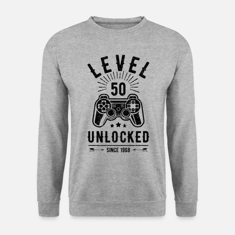 50. Geburtstag Geschenk Gamer Zocker Videospiel 50 - Unisex Pullover - Weißgrau meliert