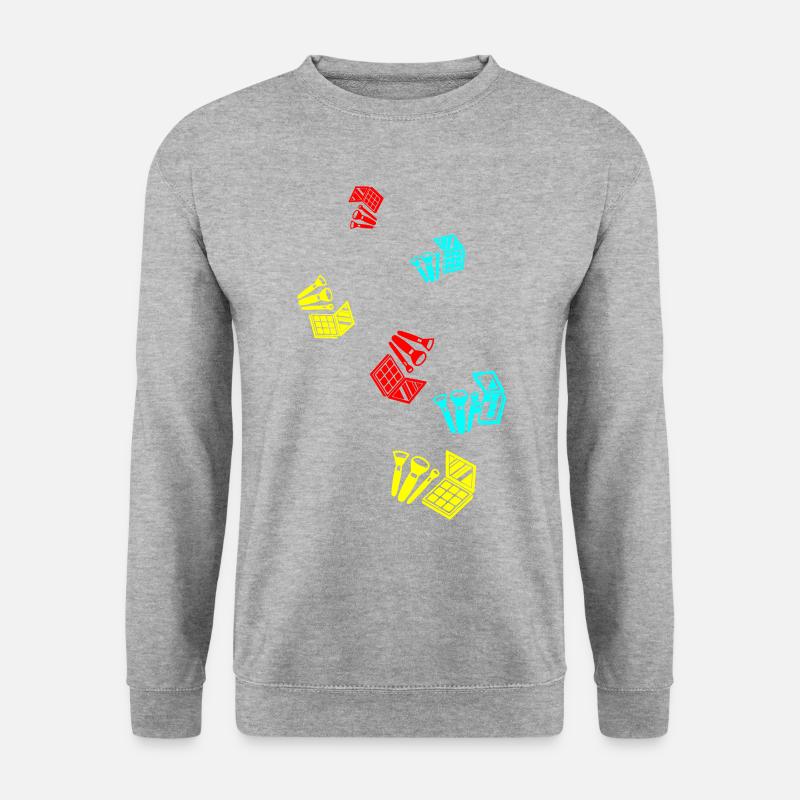 Make Up Kosmetik Icon - Unisex Pullover - Weißgrau meliert