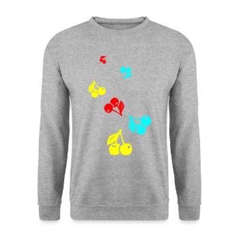 Symbole des cerises - Sweat-shirt Unisexe - gris chiné - Devant - Alina (178cm) & Michal (187cm)
