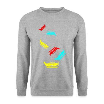 Airplane symbol - Unisex Sweatshirt - salt & pepper - Front - Alina (178cm) & Michal (187cm)