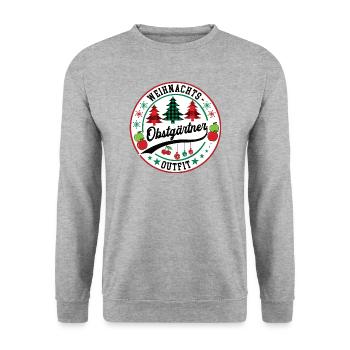 Obstgärtner Weihnachten XMAS Gärtner Obstanbau - Unisex Pullover - Weißgrau meliert - Vorne - Alina (178cm) & Michal (187cm)