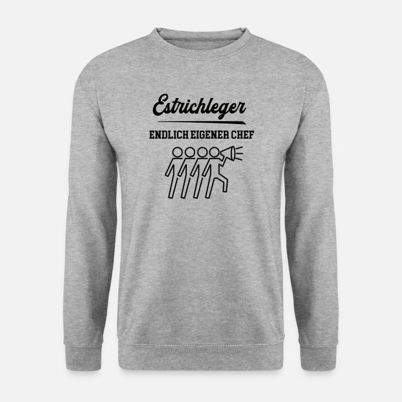 Estrichleger Chef Selbstständigkeit Firma Gründen - Unisex Pullover - Weißgrau meliert