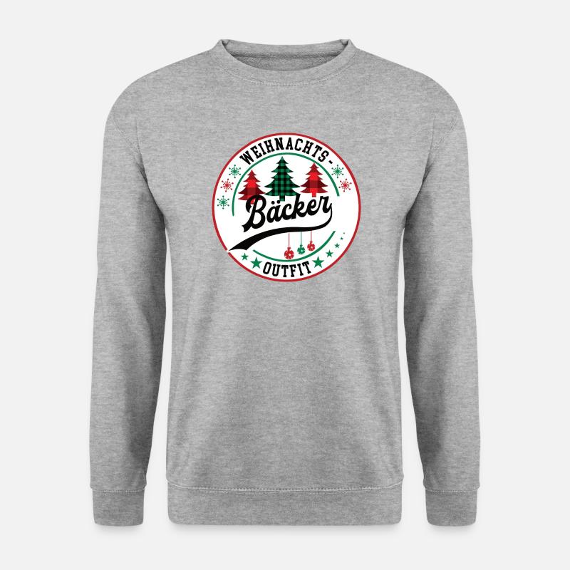 Bäcker Weihnachtsoutfit Bäckerei Konditor Meister - Unisex Pullover - Weißgrau meliert