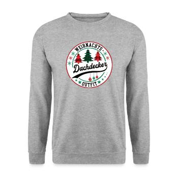Dachdecker Weihnachten Zimmermann Dachdeckerei - Unisex Pullover - Weißgrau meliert - Vorne - Alina (178cm) & Michal (187cm)