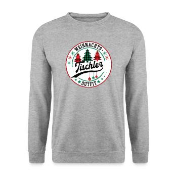 Tischler Weihnachten Tischlerei XMAS Schreiner - Unisex Pullover - Weißgrau meliert - Vorne - Alina (178cm) & Michal (187cm)