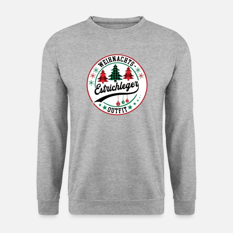 Estrichleger Weihnachten Bodenleger Handwerk - Unisex Pullover - Weißgrau meliert