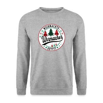 Uhrmacher Weihnachten Kollege Juwelier Meister - Unisex Pullover - Weißgrau meliert - Vorne - Alina (178cm) & Michal (187cm)