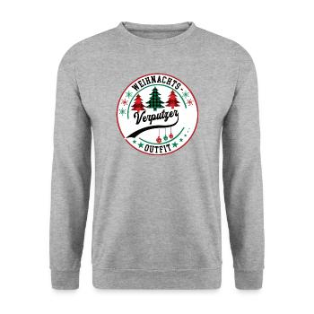 Verputzer Weihnachten Kollege Stuckateur Handwerk - Unisex Pullover - Weißgrau meliert - Vorne - Alina (178cm) & Michal (187cm)
