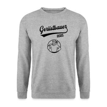 Gerüstbauer 2025 Beruf Gerüstbau Lehre Lehrling - Unisex Pullover - Weißgrau meliert - Vorne - Alina (178cm) & Michal (187cm)