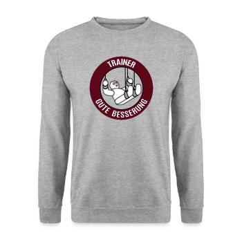 Gute Besserung Trainer Alles Gute Gesundheit Krank - Unisex Pullover - Weißgrau meliert - Vorne - Alina (178cm) & Michal (187cm)
