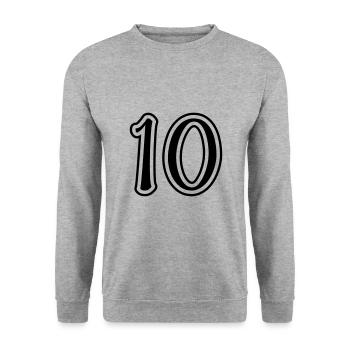10 Zahl nummer - Unisex Pullover - Weißgrau meliert - Vorne - Alina (178cm) & Michal (187cm)