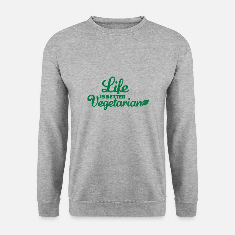 Vegetarier - Unisex Pullover - Weißgrau meliert