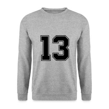13 nombre de maillots - Sweat-shirt Unisexe - gris chiné - Devant - Alina (178cm) & Michal (187cm)