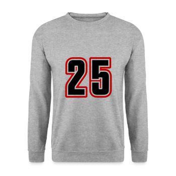 25 Zahl symbol - Unisex Pullover - Weißgrau meliert - Vorne - Alina (178cm) & Michal (187cm)