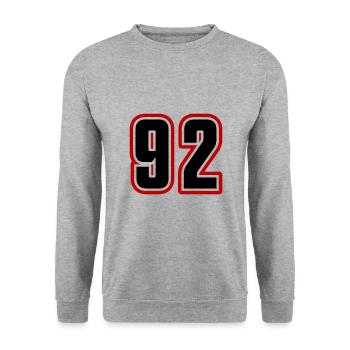 92 Nombre symbole - Sweat-shirt Unisexe - gris chiné - Devant - Alina (178cm) & Michal (187cm)