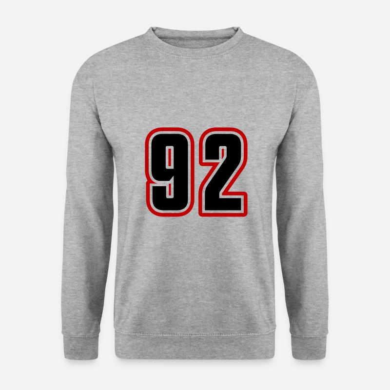92 Zahl Symbol - Unisex Pullover - Weißgrau meliert