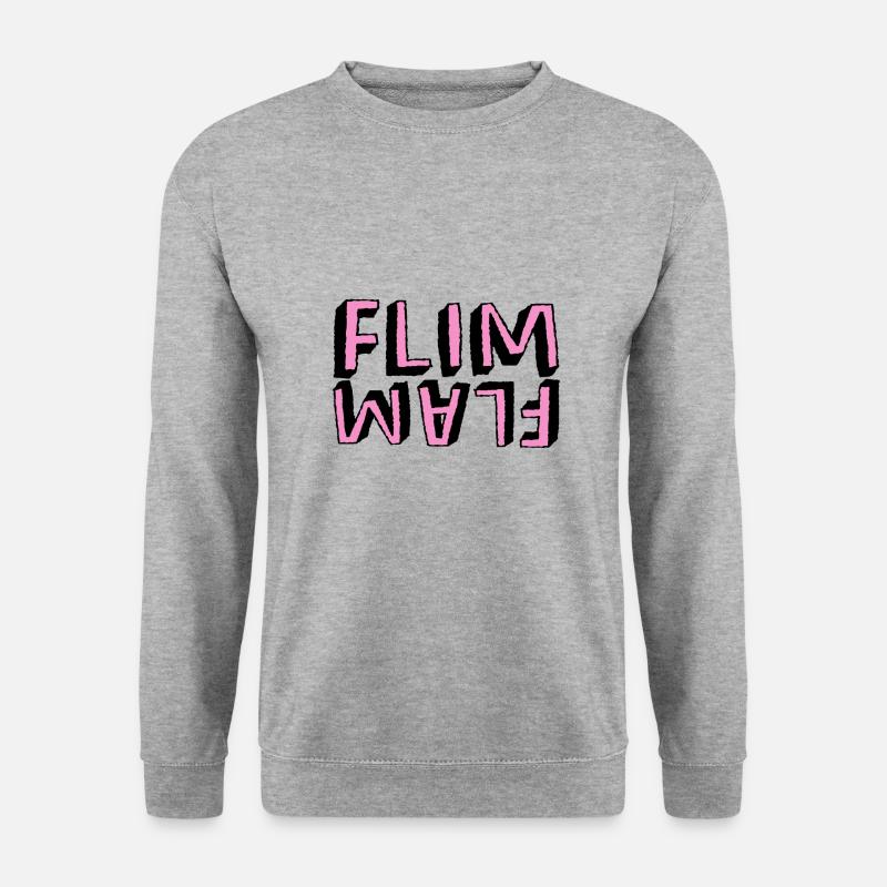 Flim Flam Flamingo - Unisex Pullover - Weißgrau meliert
