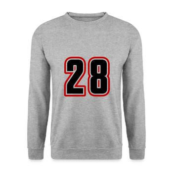 28 nombre symbole - Sweat-shirt Unisexe - gris chiné - Devant - Alina (178cm) & Michal (187cm)