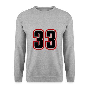 33 Number symbol - Unisex Sweatshirt - salt & pepper - Front - Alina (178cm) & Michal (187cm)