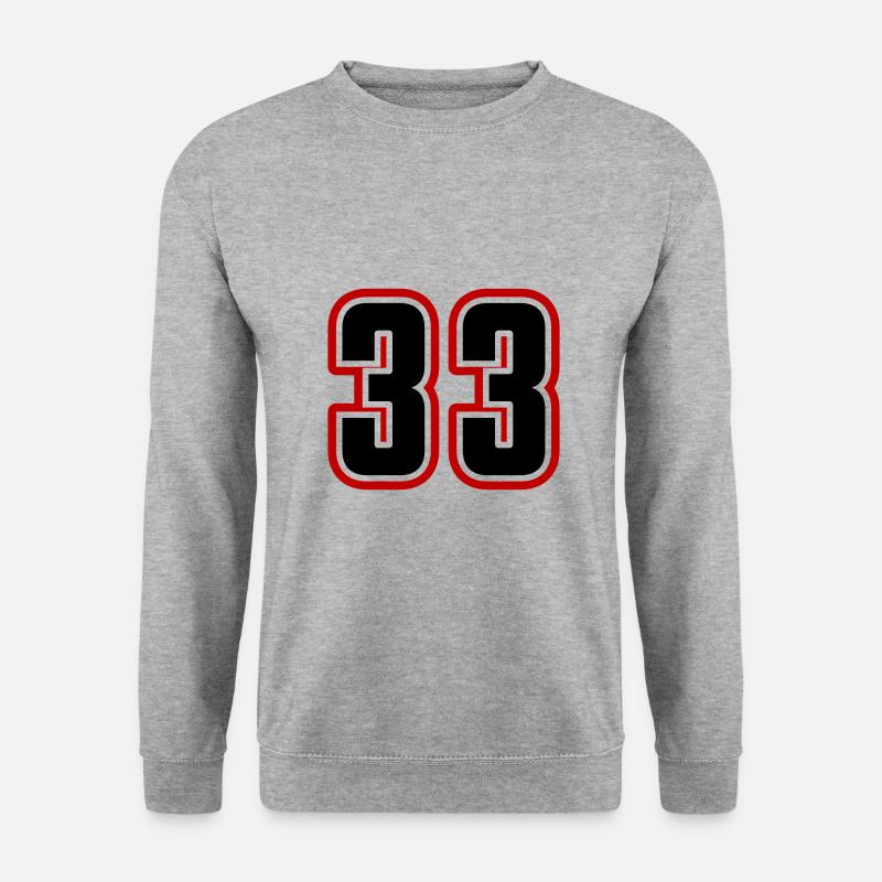 33 Zahl symbol - Unisex Pullover - Weißgrau meliert