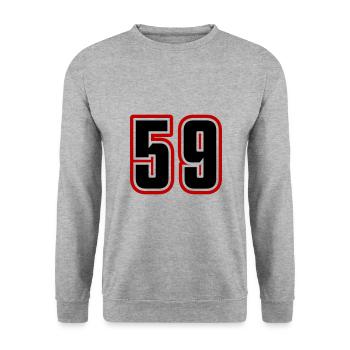 59 Nombre symbole - Sweat-shirt Unisexe - gris chiné - Devant - Alina (178cm) & Michal (187cm)