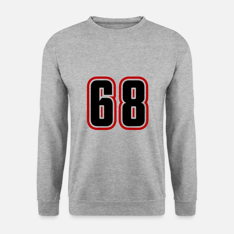 68 Zahl Symbol - Unisex Pullover - Weißgrau meliert