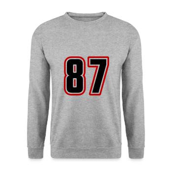 87 Number Symbol - Unisex Sweatshirt - salt & pepper - Front - Alina (178cm) & Michal (187cm)