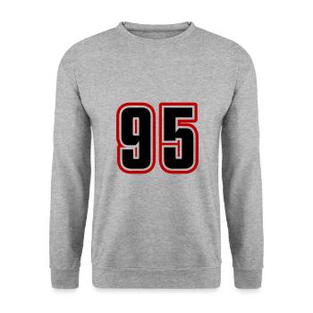 95 number symbol - Unisex Sweatshirt - salt & pepper - Front - Alina (178cm) & Michal (187cm)