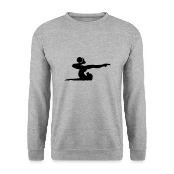 Gymnastik - Unisex Pullover - Weißgrau meliert - Vorne - Alina (178cm) & Michal (187cm)