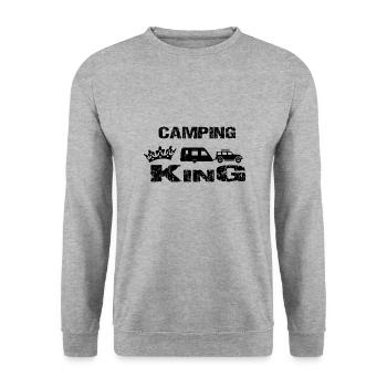 Camping - Unisex Pullover - Weißgrau meliert - Vorne - Alina (178cm) & Michal (187cm)