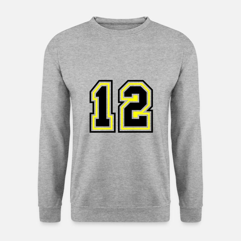 12 Zahl symbol - Unisex Pullover - Weißgrau meliert
